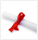 Document tied with red ribbon